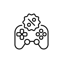 Game sale outline icons, minimalist vector illustration ,simple transparent graphic element .Isolated on white background