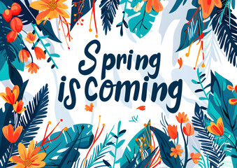  Minimalist spring illustration, botanical, nature - based patterns with small little leaves and flowers around an empty borderless white background