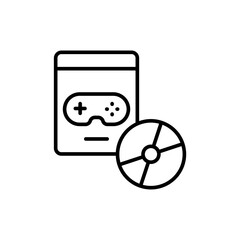 Game Disc outline icons, minimalist vector illustration ,simple transparent graphic element .Isolated on white background © Upnowgraphic Studio
