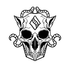 illustration of a cat skull and transparent wires PNG