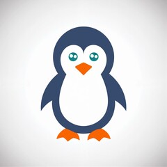 Naklejka premium 【イラスト】かわいいペンギンのロゴ