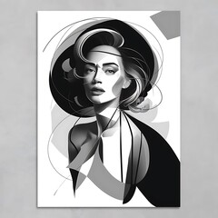 Abstract Woman Line Art Canvas Print