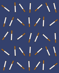 Groovy retro style cigarette seamless pattern design. Trendy pastel color cig ornament. Vintage Grunge vector aesthetic can used textile, t-shirt, fabric print