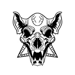 transparent vintage pig skull illustration PNG