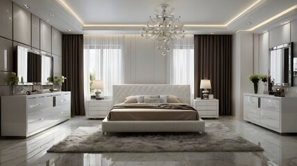 modern living room with fireplace