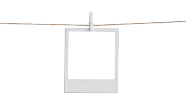 Vintage Polaroid, instant photo frame isolated in transparent PNG, polaroid frame - isolated design element