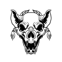 Fototapeta premium transparent wild boar skull illustration PNG
