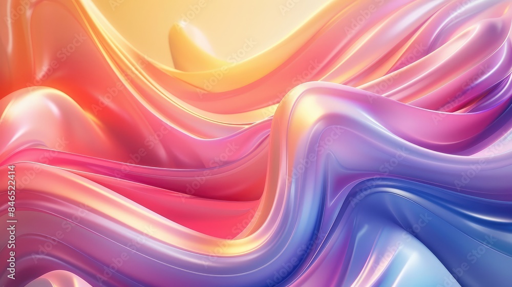 Poster 3d abstract background with flowing curves and vibrant gradients