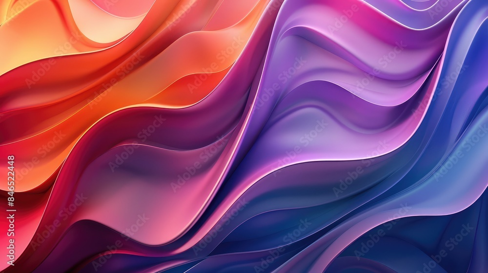 Poster 3d abstract background with flowing curves and vibrant gradients