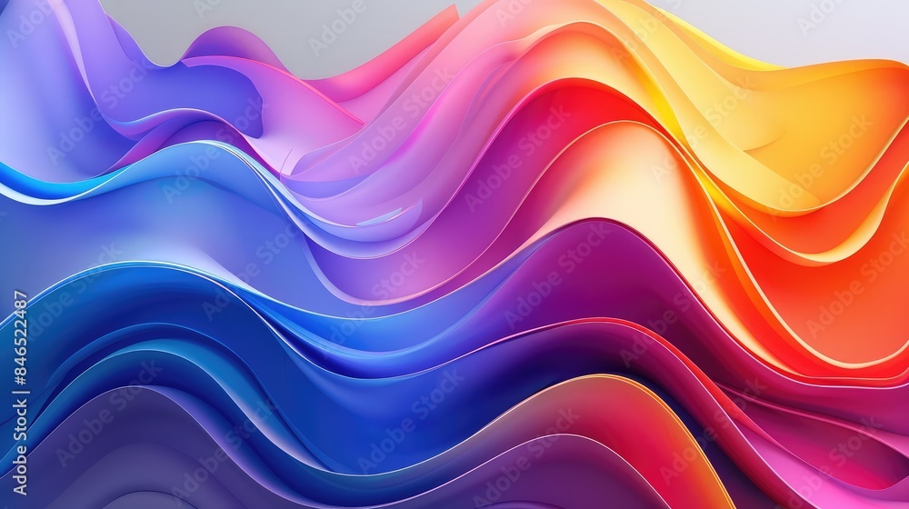 Poster 3d abstract background with flowing curves and vibrant gradients