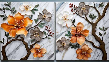 flowers on the wall, flower, floral, flowers, nature, pattern, vector, spring, 