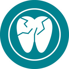 Cracked Tooth Vector Icon