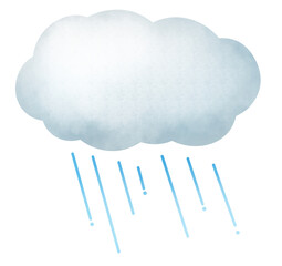 雨雲と雨のマークのイラスト
