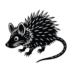 Arabian Spiny Mouse Silhouette: Desert Wildlife Vector Art