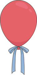 red balloon and ribbon