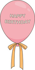 pink balloon with ribbon