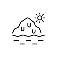 Ice melt outline icons, minimalist vector illustration ,simple transparent graphic element .Isolated on white background