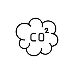 CO2 outline icons, minimalist vector illustration ,simple transparent graphic element .Isolated on white background