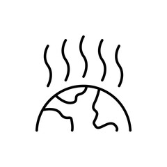 Global warming outline icons, minimalist vector illustration ,simple transparent graphic element .Isolated on white background