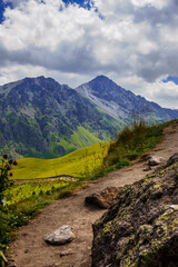 The Mountain path in the Caucasus Mountains Dzhyly-su gorge, Russia 