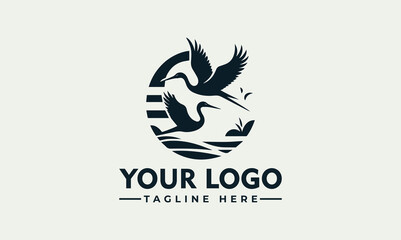Simple Flying Cranes Vector Logo Symbolize Harmony, Progress, and Aspiration Majestic Flying Cranes Vector Logo Capture Attention with the Graceful and Memorable Flying Cranes Vector Logo