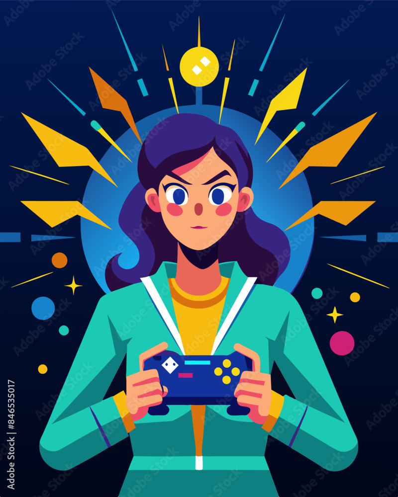 Poster the flashing lights and captivating graphics of the video game kept her mind fixated and unable to b