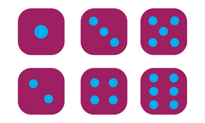 Game dice vector icon. Black vector icon isolated on white background game dice.