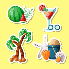 colorful summer sticker collection 