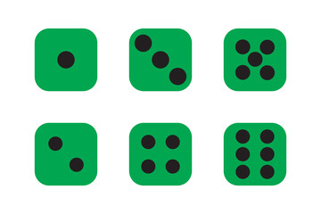 Dice game icon image vector illustration design. Casino Dice Icon Set In Flat Style Vector Illustration. Game Dice, Game Die, Pip Dice.