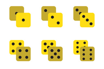 Dice game icon image vector illustration design. Casino Dice Icon Set In Flat Style Vector Illustration. Game Dice, Game Die, Pip Dice.