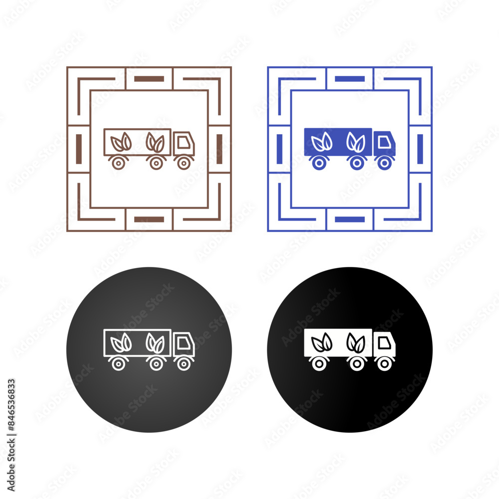 Wall mural eco friendly truck vector icon