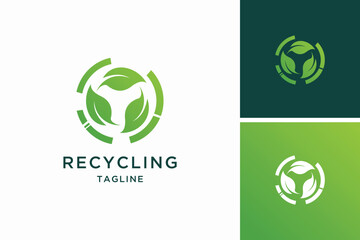 Green leaf  arrow  with circle modern logo design inspiration  © Urwah