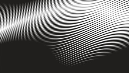 Black abstract background with curve line for backdrop or presentation