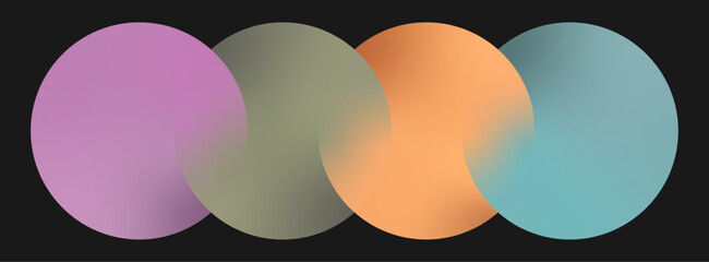 Four merged gradient circles with grain texture, good for logo design, text background
