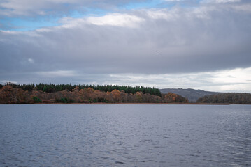 autumn landscape over the lake