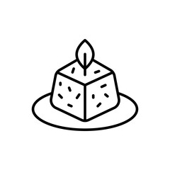 Tofu outline icons, minimalist vector illustration ,simple transparent graphic element .Isolated on white background