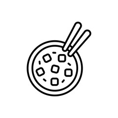 Tofu outline icons, minimalist vector illustration ,simple transparent graphic element .Isolated on white background