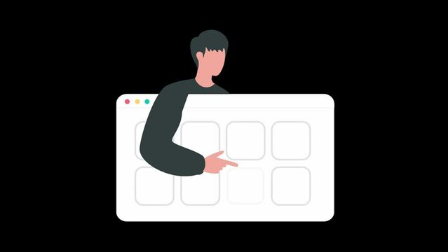 Favorite files and tab from a website animated footage alpha channel