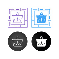 Dollar Basket Vector Icon