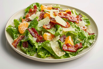 Tangy-Sweet Bacon-Citrus Vinaigrette Romaine Salad with Parmesan