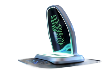 Secure Biometric Palm Scanner Isolated on Transparent Background