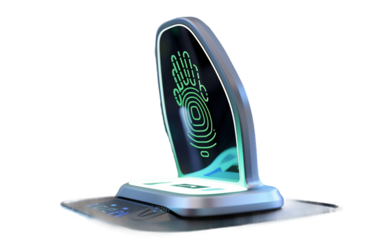 Secure Biometric Palm Scanner Isolated on Transparent Background