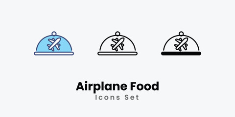 Airplane Food icons vector set stock illustration