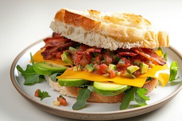 Irresistible Bacon, Lettuce, and Salsa Sandwich with Avocado and Fresh Cilantro