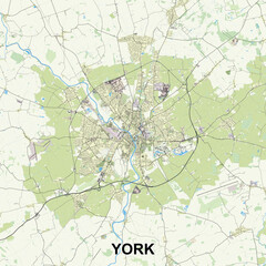 York, United Kingdom map poster art