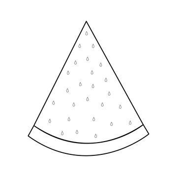 recommend clip art: Illustration vector graphic of a watermelon slice outline isolated white background.