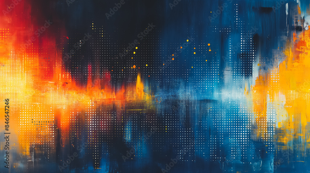 Poster a colorful pattern background abstract, the painting is abstract and has a lot of dots