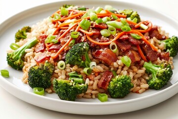 Delicious Bacon and Broccoli Rice Bowl with Umami Sauce
