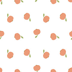 Seamless apple pattern. Vector illustration for printing. Delicate kitchen background for printing fabric, textile and paper.