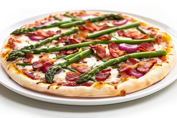 Delicious Bacon and Asparagus Pizza with Tender Asparagus Spears